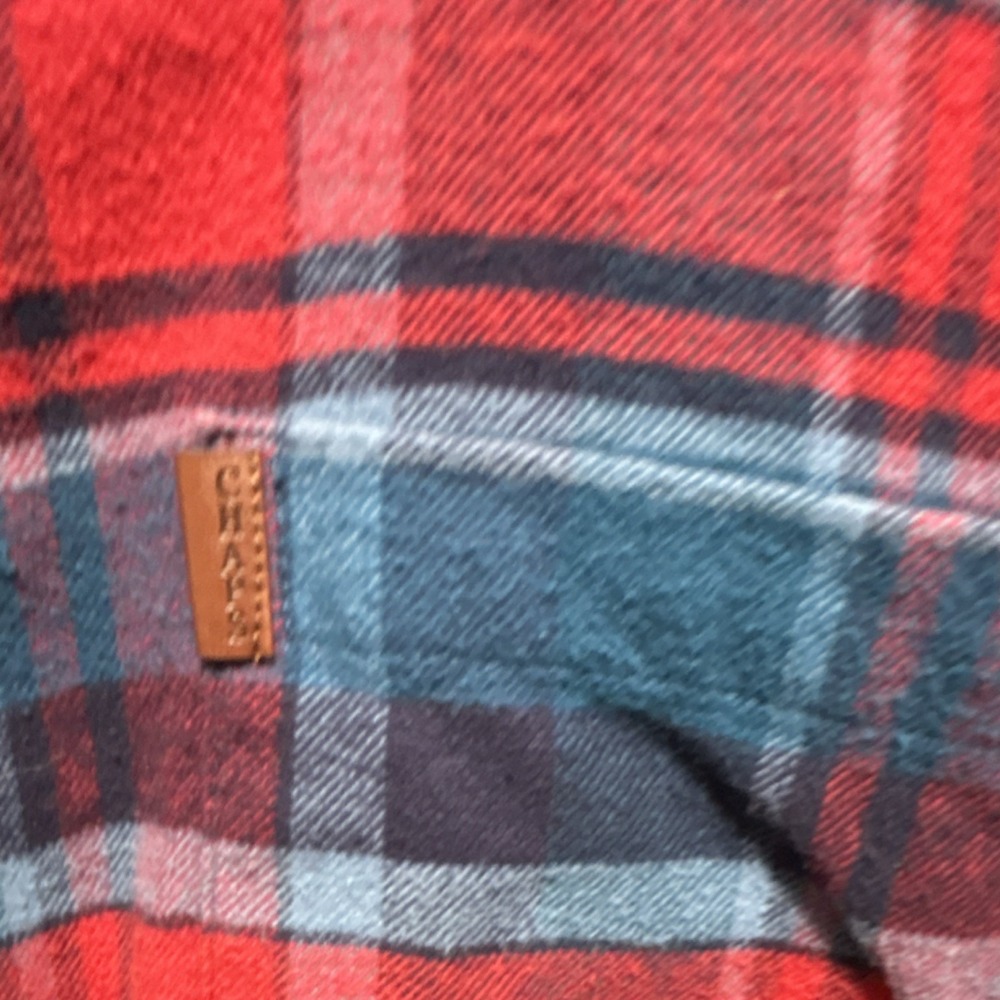 Plaid Flannel Stretch Button-Down Shirt Red /Blue Men's XL 2 shirts - Picture 3 of 11